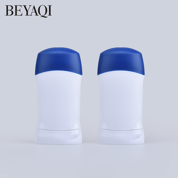 Wholesale Mini 50g Sunblock Deodorant Stick Packaging garrafa de deodorant Refillable Oval Flat Plastic Deodorant Bottle
