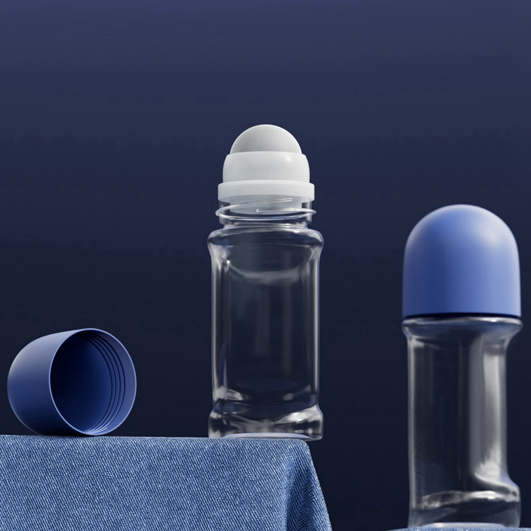 Personal Care PET 50ml Cylindrical Roller Bottle Antiperspirant Plastic Cosmetic Essential Oil Roll on Deodorant Bottle