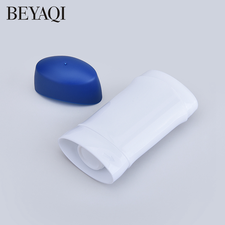 Wholesale Mini 50g Sunblock Deodorant Stick Packaging garrafa de deodorant Refillable Oval Flat Plastic Deodorant Bottle