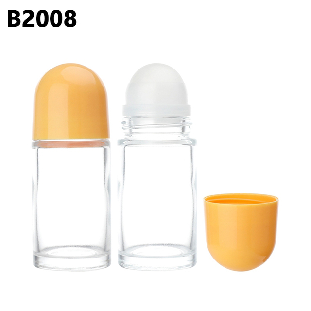 Serum Clear 50ml Roll on Glass Perfume Bottle,roller on Essential Oil Bottle With Colorful Plastic Cap,Roll on Bottle 50 Ml