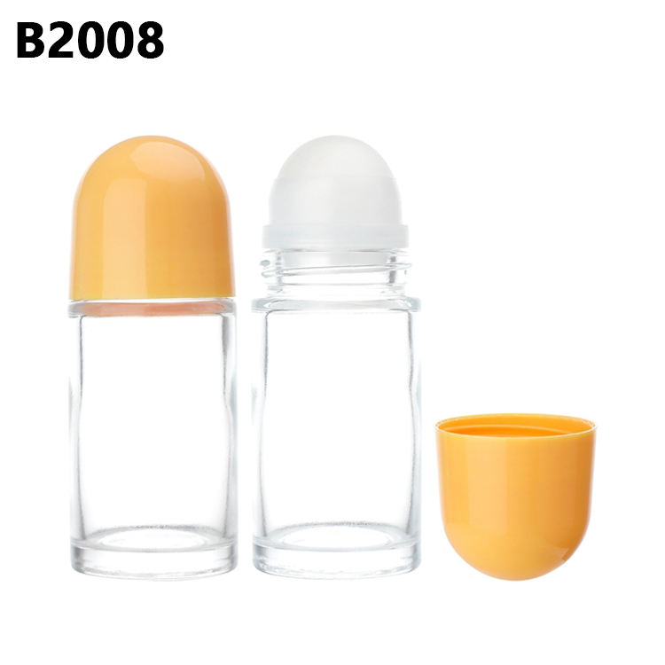 Serum Clear 50ml Roll on Glass Perfume Bottle,roller on Essential Oil Bottle With Colorful Plastic Cap,Roll on Bottle 50 Ml