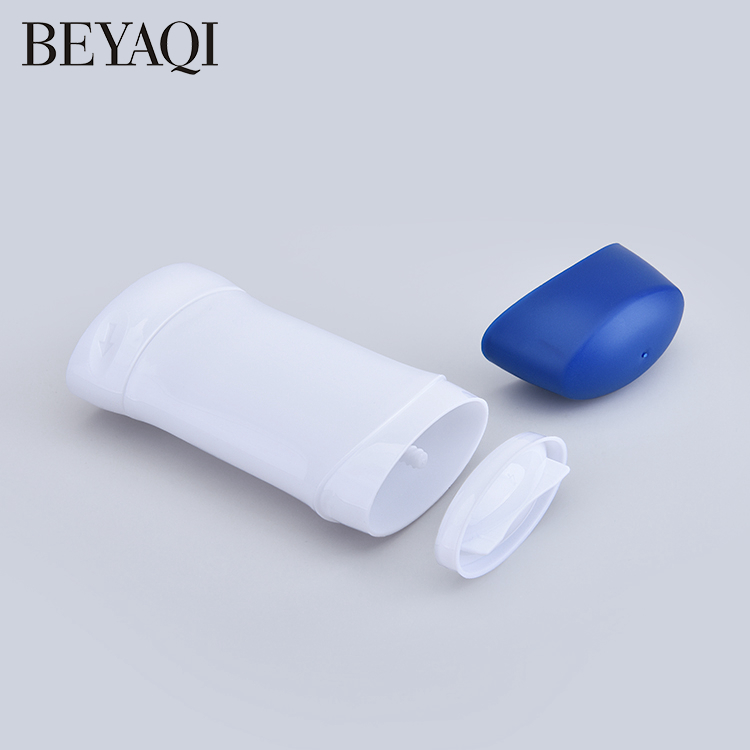 Wholesale Mini 50g Sunblock Deodorant Stick Packaging garrafa de deodorant Refillable Oval Flat Plastic Deodorant Bottle
