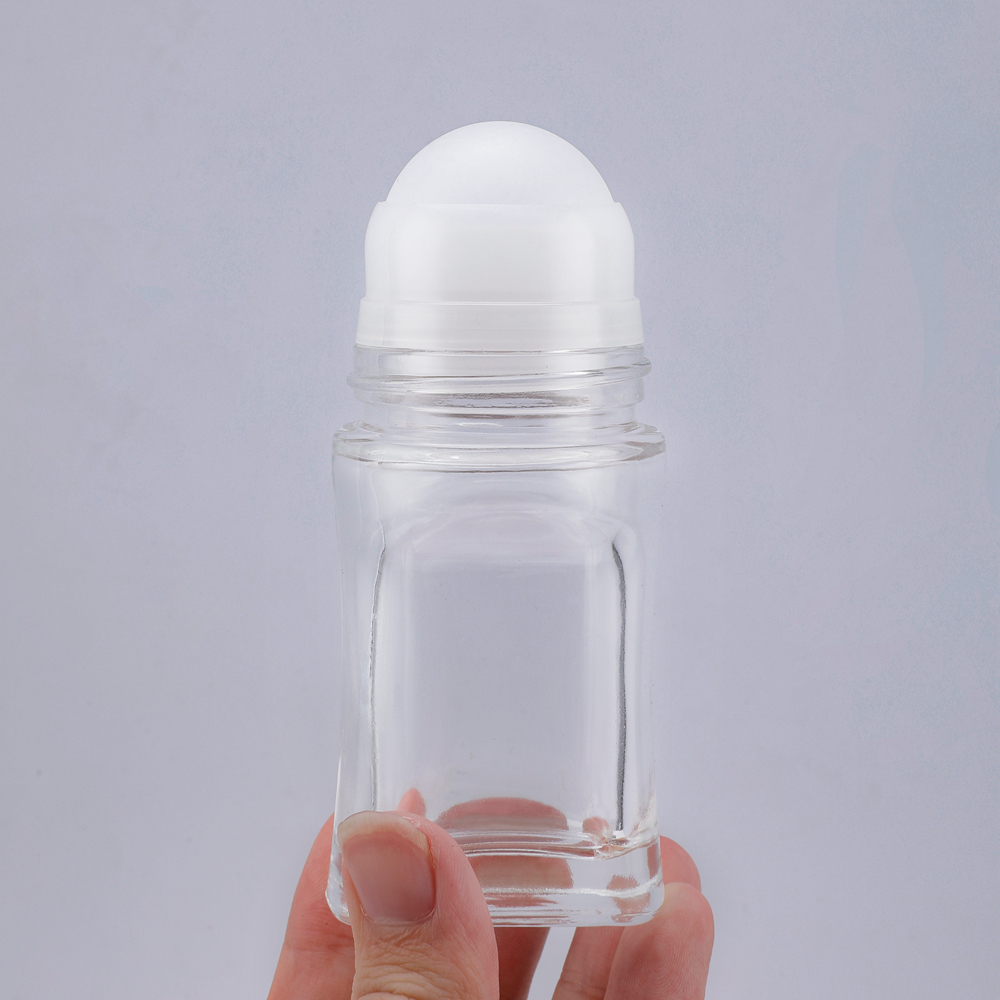 Clear Ball Diameter 35mm Refillable 50Ml Deodorant Glass Roll On Bottle,50 Ml Glass Roll On Bottle,50Ml Roll On Glass Bottles