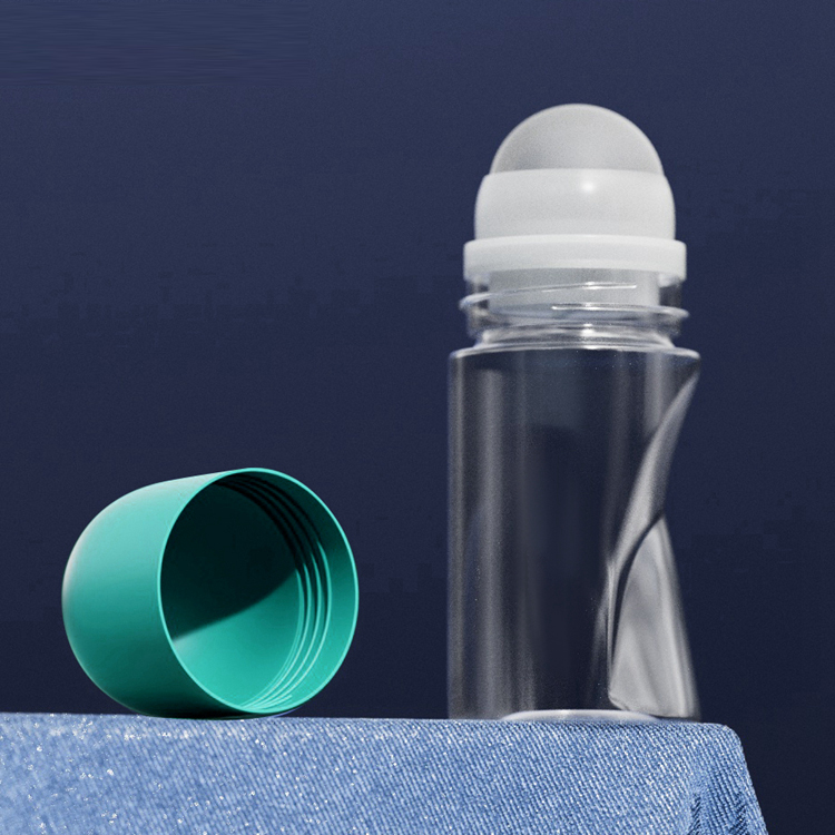 Personal Care PET 50ml Cylindrical Roller Bottle Antiperspirant Plastic Cosmetic Essential Oil Roll on Deodorant Bottle