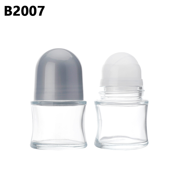Screw Lid Ball Diameter 35.2 Empty Clear Sport Body Roll on Bottle,glass Deodorant Roll on Bottle,roll on Bottle Deodorant 50ml