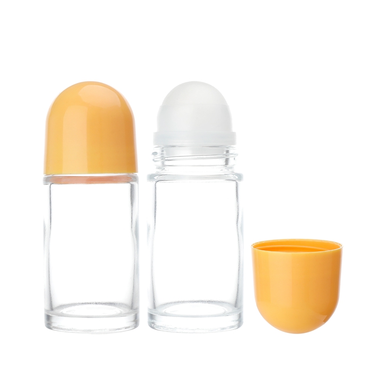 Serum Clear 50ml Roll on Glass Perfume Bottle,roller on Essential Oil Bottle With Colorful Plastic Cap,Roll on Bottle 50 Ml