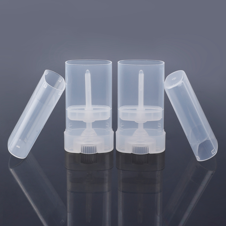 Flat Oval Free Sample Colorful Empty Clear Twist Up Deodorant Container Stick Refillable 15 G