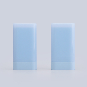Factory Oval Shaped Sun Protection Stick Bottle for Skincare,Blue Color Bottom Filling Deodorant Container 19g
