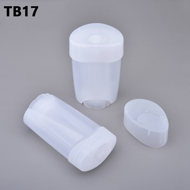 Cosmetic Deodorant Stick Bottle 45g Empty White Transparent Deodorant Stick Container 45ml Oval Sunscreen Cream Balm Stick