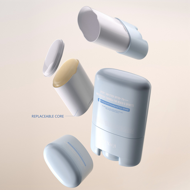 Moisturizing Balm And Personal Care Packaging Sunscreen Solid Stick Container with Smooth Rotation for Sun Care And Cosmetic Products ﻿